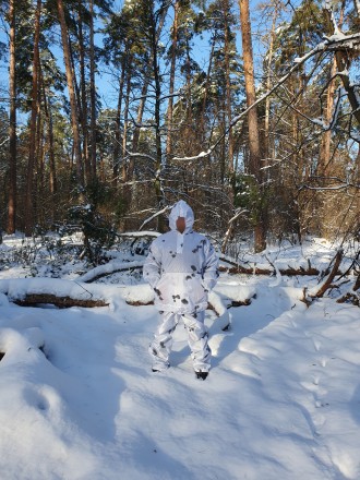 Военный дождевик костюм белый для ЗСУ. Костюм дождевик маскировочный для военных. . фото 2
