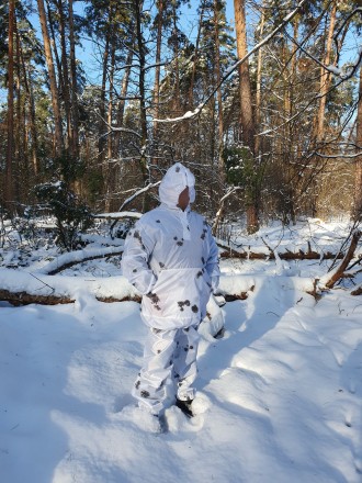 Военный дождевик костюм белый для ЗСУ. Костюм дождевик маскировочный для военных. . фото 11