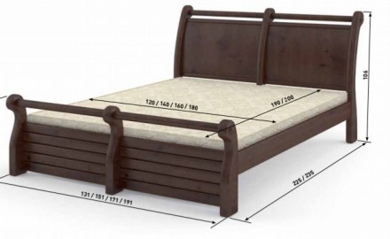 Матеріал: дерев’яний масив.Вид деревини: сосна.Основа ліжка: гнучкі ламелі .Мате. . фото 3