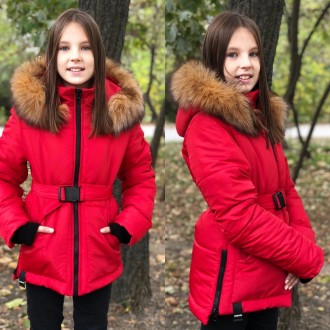 Зимова куртка з плащової тканини — Канада, хутро натуральний, 300 Синтипон, підк. . фото 5