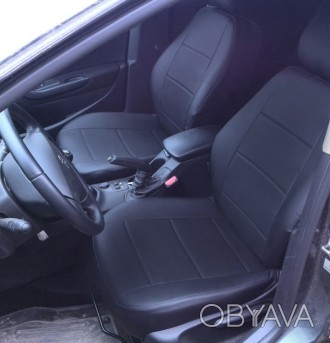 Чехлы на сиденья Hyundai Accent 1+1 модельные из экокожи на передние сиденья Чер