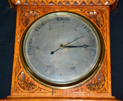 Настенные часы- метеостанция.
Конец 19- го века.
Массив древа,ручная работа.
. . фото 11