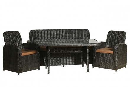 Стильний комплект садових меблів з ротангу GRACE складається із дивану, 2 крісел. . фото 2