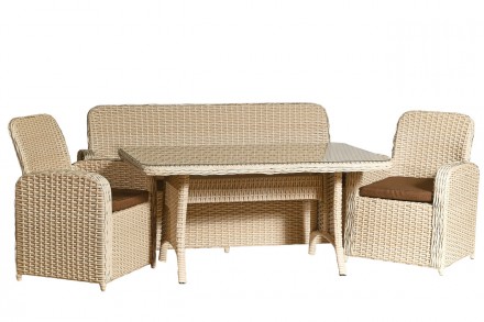 Стильний комплект садових меблів з ротангу GRACE складається із дивану, 2 крісел. . фото 8