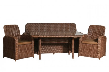 Стильний комплект садових меблів з ротангу GRACE складається із дивану, 2 крісел. . фото 7