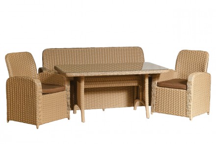 Стильний комплект садових меблів з ротангу GRACE складається із дивану, 2 крісел. . фото 11