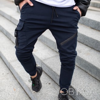 Чоловічі брюки карго штани котонові Intruder "Fast Traveller" з кишенями сині
-М. . фото 1