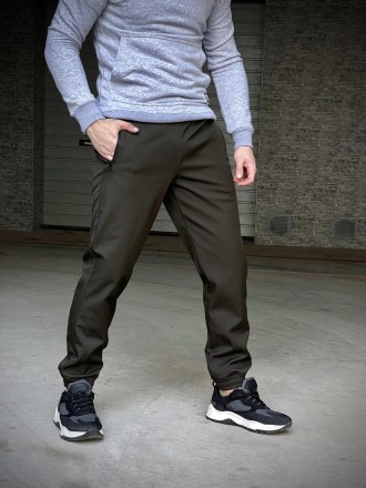 Чоловічі штани Softshell 'Basic' теплі штани на мікрофлісі з кишенями софтшелл х. . фото 5