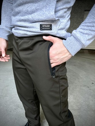 Чоловічі штани Softshell 'Basic' теплі штани на мікрофлісі з кишенями софтшелл х. . фото 7