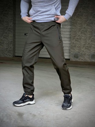 Чоловічі штани Softshell 'Basic' теплі штани на мікрофлісі з кишенями софтшелл х. . фото 6