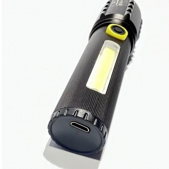 Ручной фонарик BL-C71-P50 COB - оборудован ярким основным светодиодом P50, плюс . . фото 6