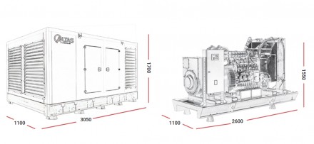 Altas AJ-Ella 250 — трифазний безшумний генератор, що працює з дизельним д. . фото 4