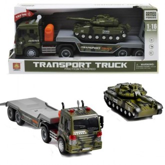 Вантажівка військова з танком зі світловими ефектами Військова вантажівка іграшк. . фото 2