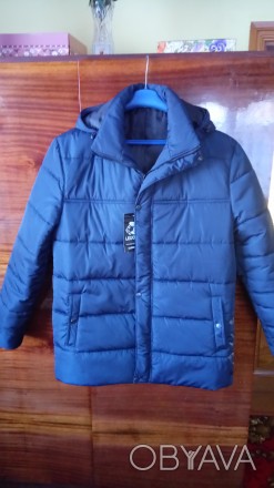 Продам нову теплу зимову куртку парку темно-синього кольору з щільноі водостійко. . фото 1
