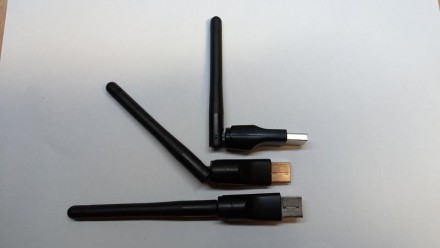 USB WIFI адаптер на чипі МТ-7601 з поворотною антенной на 2dbi і світлодіодом си. . фото 5