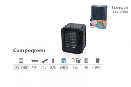 Контейнер для компосту Compogreen місткістю 380 л призначений для компостування . . фото 3