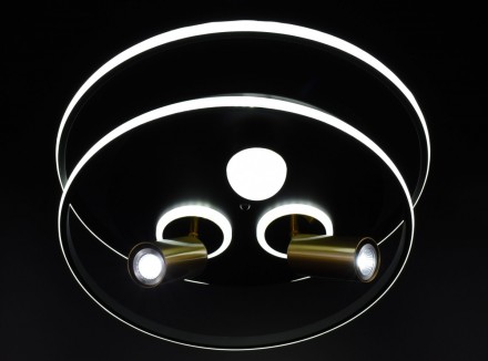 Потолочная люстра в черном металлическом корпусе с золотистыми спотами, благодар. . фото 6