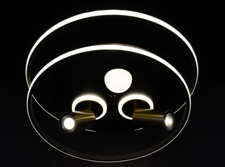 Потолочная люстра в черном металлическом корпусе с золотистыми спотами, благодар. . фото 8