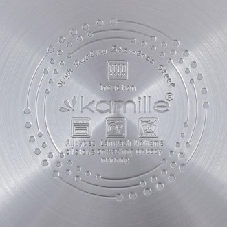 Набор кастрюль Kamille Fine Silver Pen из высококачественной нержавеющей стали и. . фото 7