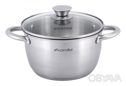 Кастрюля Kamille Gladys 1.5л из нержавеющей стали, с мерной шкалой