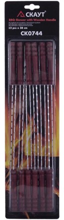 Набор 12 шампуров Kamille "Скаут" - длина 38см, толщина 0.25см. Изготовлены из н. . фото 3