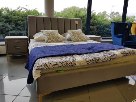 
Двоспальне ліжко Mirage Velvet 160X200 Сірий : стильна і сучасна модель від меб. . фото 4
