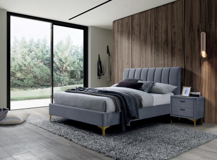 
Двоспальне ліжко Mirage Velvet 160X200 Сірий : стильна і сучасна модель від меб. . фото 2