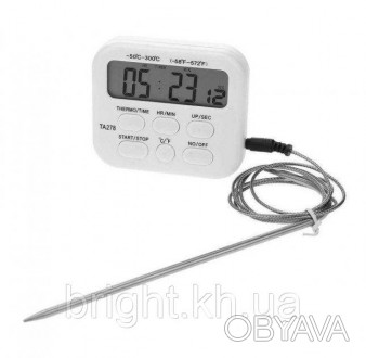Цифровой термометр - таймер для мяса ТА278 кухонный электронный с выносным датчи