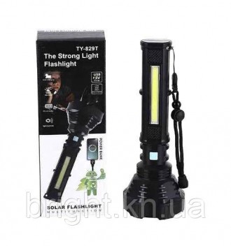 Професійний ліхтар прожектор ty-829t, кемпінговий ліхтар + power bank+сонечна па. . фото 2