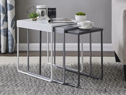 
Журнальний столик VICKY білий / сірий (к-кт) : стильна і сучасна модель від меб. . фото 3