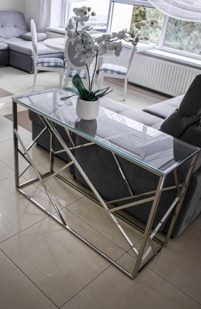 
Журнальний стіл Escada S 100х30 Прозорий / Срібний : стильна і сучасна модель в. . фото 5