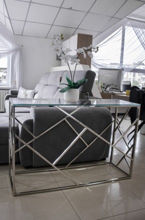 
Журнальний стіл Escada S 100х30 Прозорий / Срібний : стильна і сучасна модель в. . фото 3
