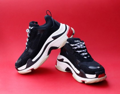 Balenciaga Triple S Black/White/Red. . фото 4