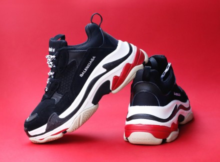 Balenciaga Triple S Black/White/Red. . фото 3