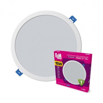 Світильник стельовий світлодіодний вбудований круглий ELM 15W 4000К Disk-V IP20 . Харків. фото 1 Світильник стельовий світлодіодний вбудований круглий ELM 15W 4000К Disk-V IP20 . Харків. фото 1