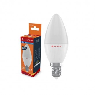 Лампа світлодіодна свічка Electrum 8W E14 4000K A-LC-1429. Харків. фото 1 Лампа світлодіодна свічка Electrum 8W E14 4000K A-LC-1429. Харків. фото 1