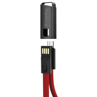 Кабель ColorWay USB-microUSB, 2.4А, 0.22м, Red 
 
Отправка данного товара произв. . фото 3
