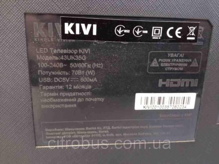Kivi 43UK35G — це бюджетний 4K-телевізор з « розумною» функціональністю, що адре. . фото 3
