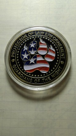 Колекційна монета поліцейська собака. США. Монета нова. Капсула не відкривалася.. . фото 2