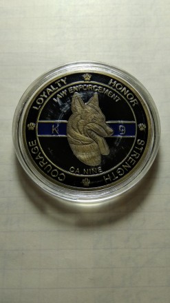 Колекційна монета поліцейська собака. США. Монета нова. Капсула не відкривалася.. . фото 3