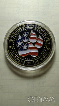 Колекційна монета поліцейська собака. США. Монета нова. Капсула не відкривалася.. . фото 1