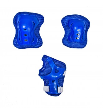 Ролики-коньки + защита (на колени, локти и ладони) 2-в-1 Scale Sport. Синие, раз. . фото 7