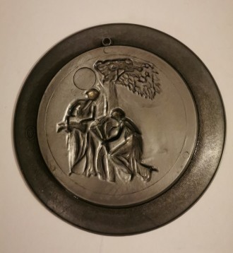 Настенная оловянная тарелка Вознесение Господне, Германия художественное литье, . . фото 3