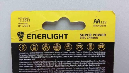 Батарейка AA 1.5V R6 Super Power Enerlight 4шт.
Служат для автономного электропи. . фото 5