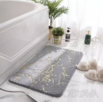  Стильний килимок для ванної виготовлений із якісного матеріалу з пористою струк. . фото 1