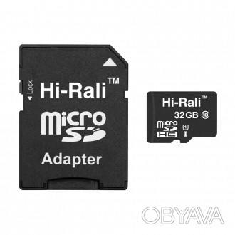 Карта пам`ятi MicroSDHC 32GB UHS-I Class 10 Hi-Rali + SD-adapter 
 
Отправка дан. . фото 1