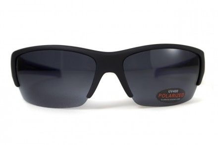 Поляризационные очки BluWater Daytona-2 Polarized (gray) серые в черно-синей опр. . фото 4