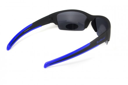 Поляризационные очки BluWater Daytona-2 Polarized (gray) серые в черно-синей опр. . фото 5