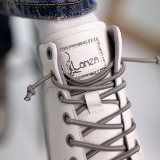 Універсальна модель черевиків Allshoes 584829 в білому кольорі, з акцентною сіро. . фото 11