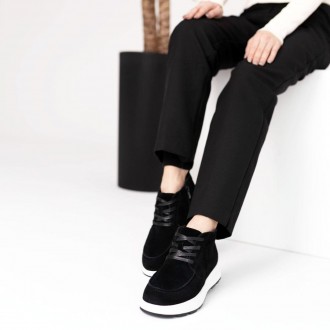 Універсальна модель черевиків Allshoes 584825 в чорному кольорі. Пара виготовлен. . фото 8